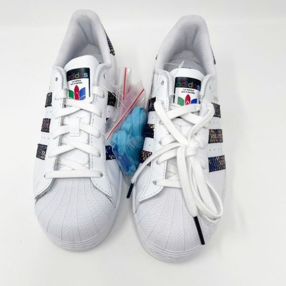SOLD ADIDAS Superstar Snakeskin Cloud White Multi Color - Picture 11 of 15